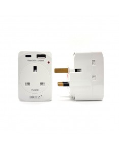 Britz BR-232C 3 Way Adaptor With USB + Type C Charger Britz BR-232C 3 Way Adaptor With USB + Type C Charger